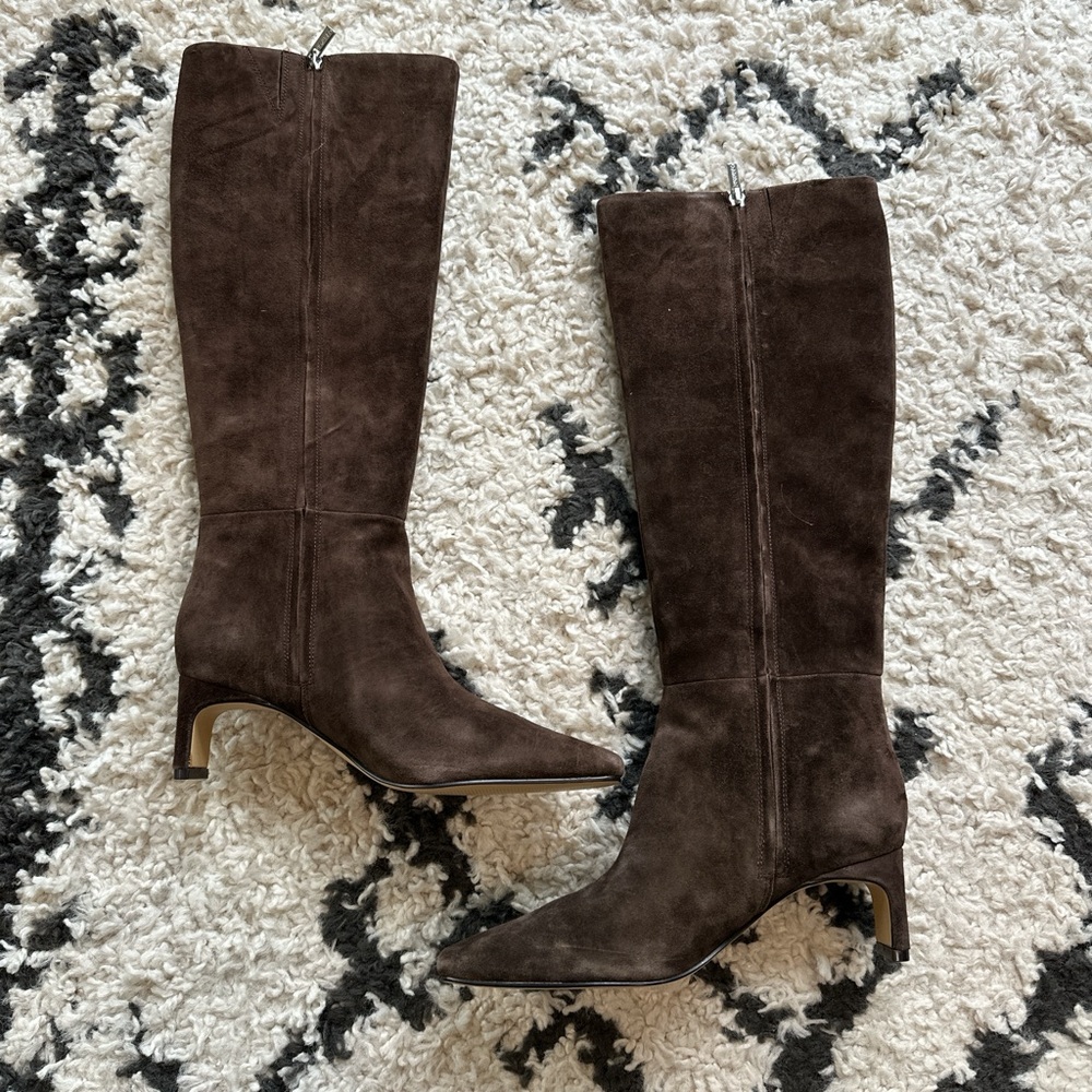 Calvin Klein Ashy Brown Suede Heeled Boots